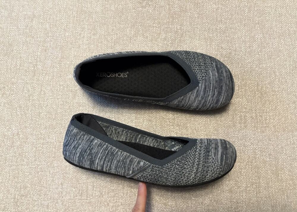 Xero Shoes Phoenix Knit Women Sz 9 Grey Black Barefoot Minimalist Ballet Flats